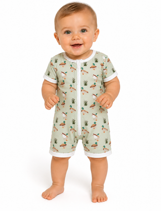 Baby Boy Duck Zip Romper