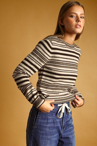 Monica Striped Knit Top