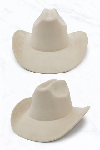 Suede One Line Cowboy Fedora Hat