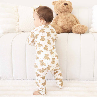 Caden Lane Baby Beary Sweet Zip Romper