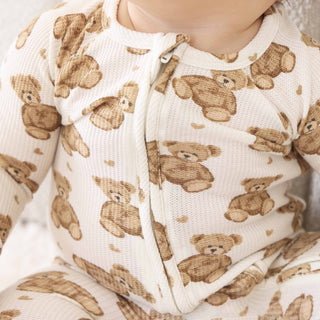 Caden Lane Baby Beary Sweet Zip Romper