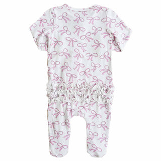 Caden Lane Baby Blushing Bows Ruffle Footie