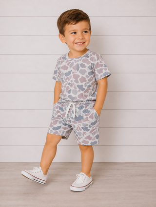 Boys Camo Print Short Set