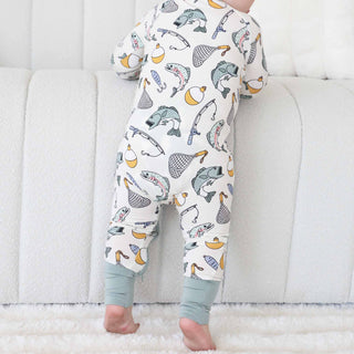 Caden Lane Baby Boy Fishing Zip Romper