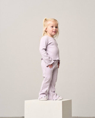 Little Bipsy Girls Ribbed Lettuce Trim Tee