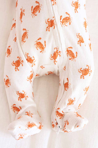 Caden Lane Baby Cutie Crabs Zip Footie