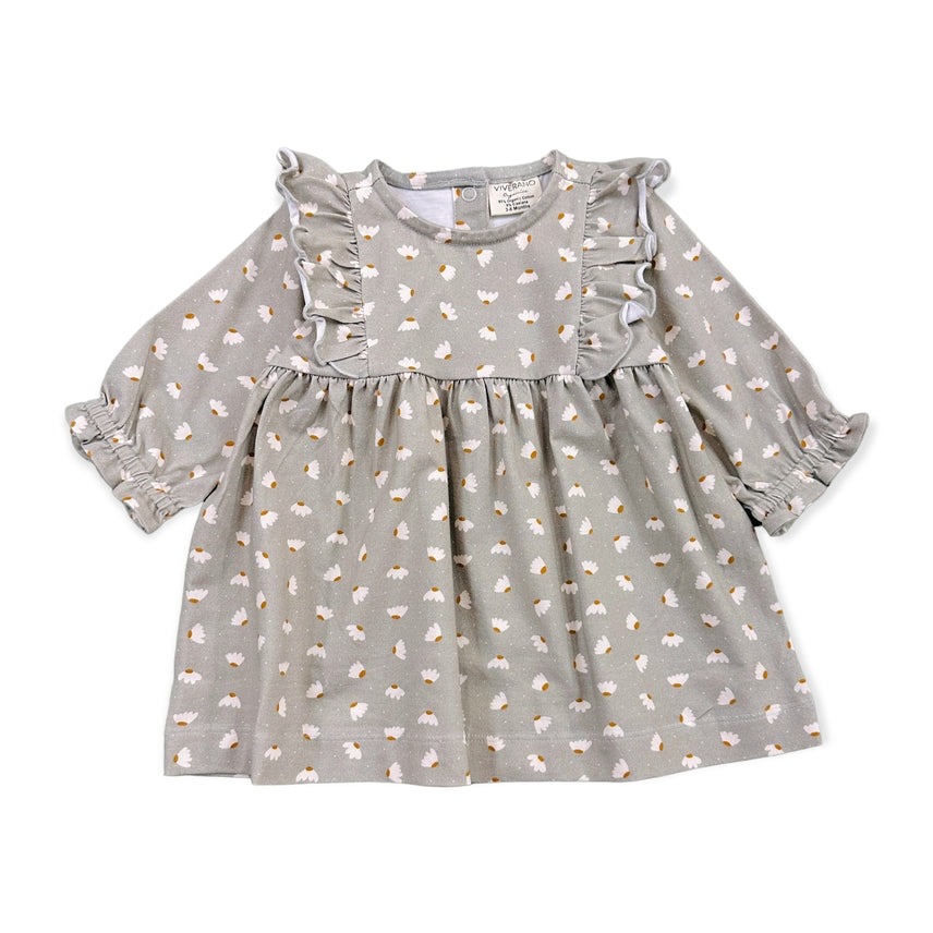 Viverano Floral Ruffle Baby Dress + Bloomer Set