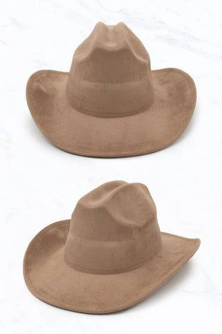 Suede One Line Cowboy Fedora Hat