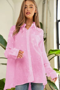 Brittney Glitter Button Down Blouse