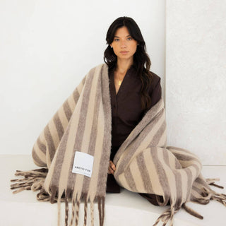 Arctic Fox Wool Stripe Throw