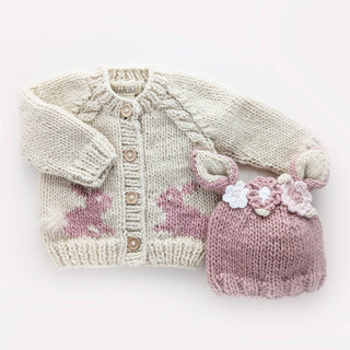 Huggalugs Rosy Pink Bunny Cardigan
