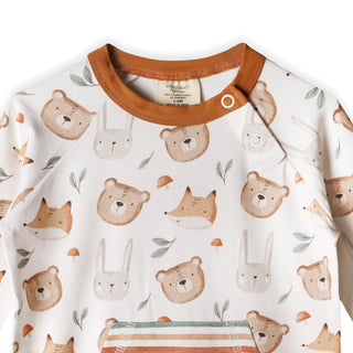 Viverano Forest Animals Kangaroo Pocket Jumpsuit