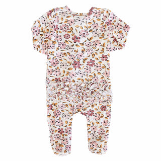 Caden Lane Baby Mauvelous Meadow Ruffle Footie