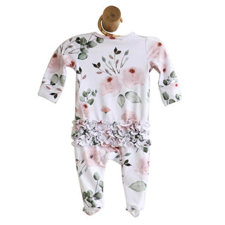 Caden Lane Baby Millies Dusty Rose Ruffle Footie