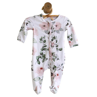 Caden Lane Baby Millies Dusty Rose Ruffle Footie