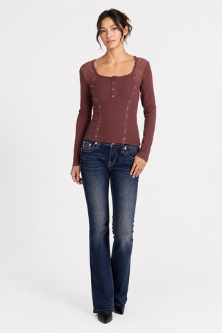 Miss Me Heather Top
