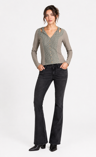 Miss Me Leanna Knotted Long Sleeve
