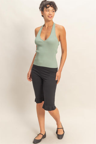 Francis Ribbed Halter Top