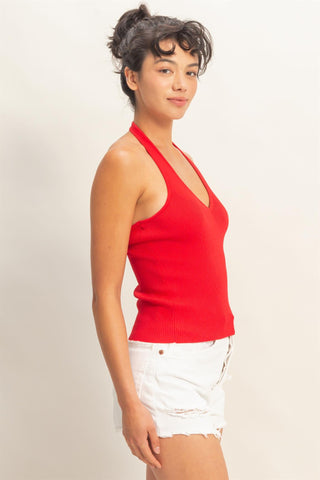 Francis Ribbed Halter Top