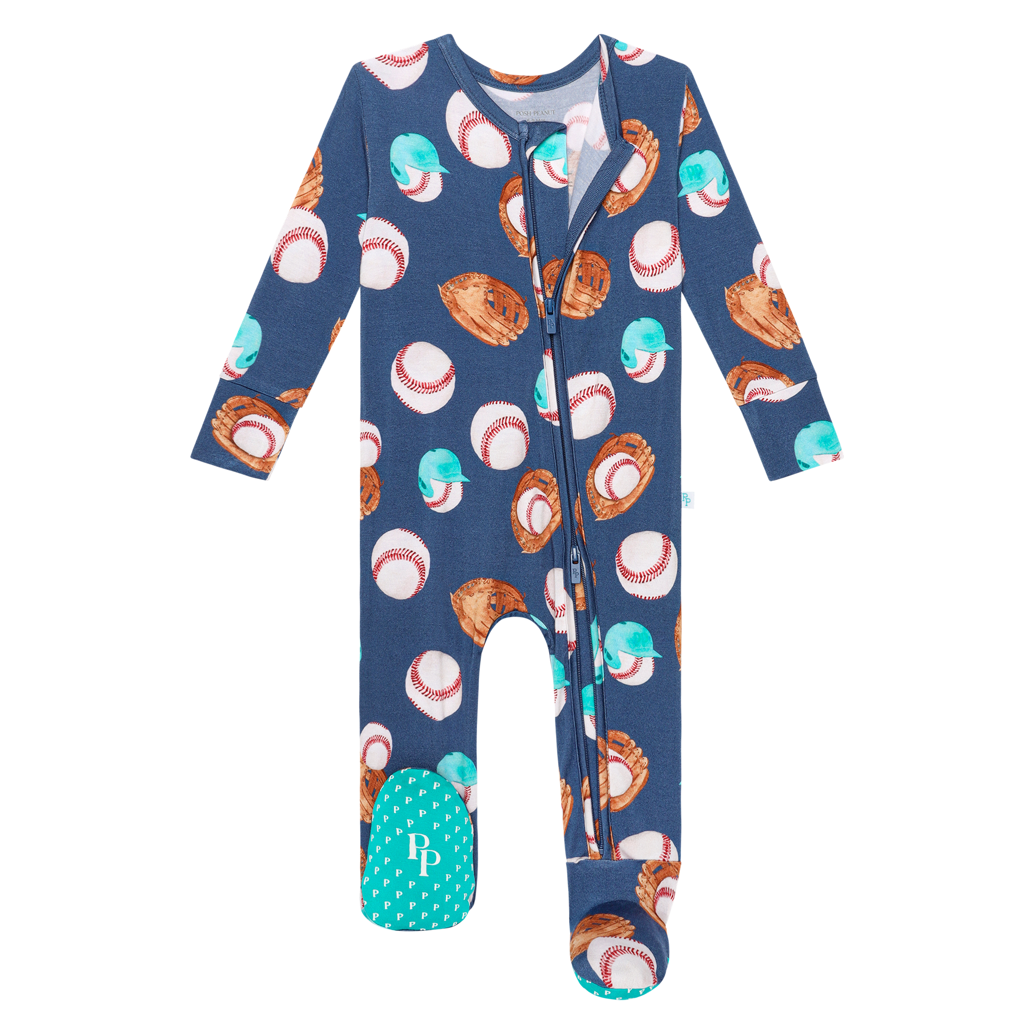 Posh Peanut Homer Footie-Zippered Onesie