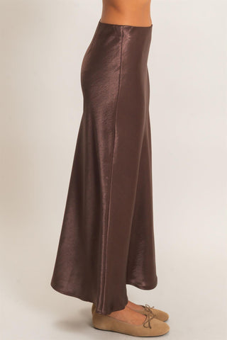 Danielle Satin Midi Skirt