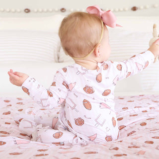Caden Lane Baby Tiny Touchdowns Ruffle Footie