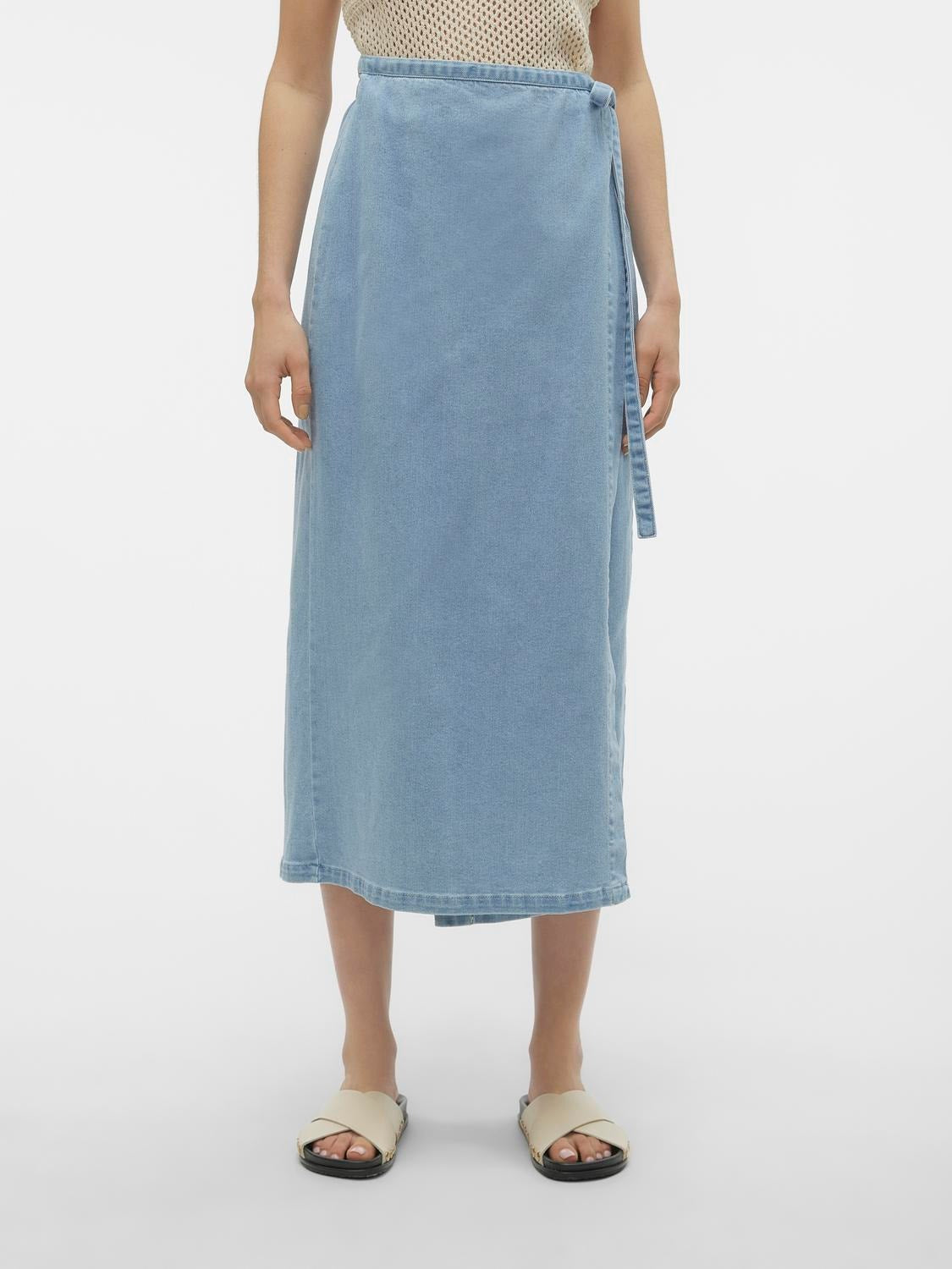 Vero Moda Zinnia Denim Wrap Skirt