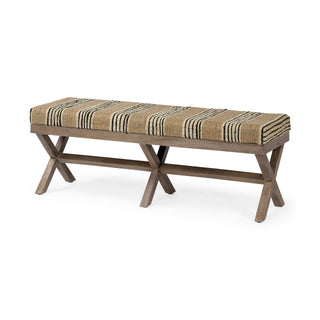 Mercana Solis Upholstered Striped Accent Bench