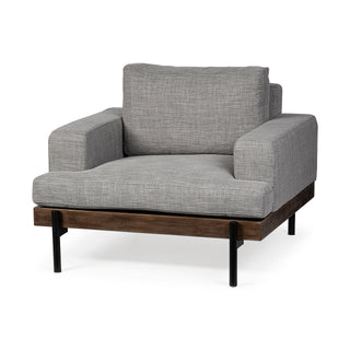 Mercana Colburne Gray with Wood and Iron Accent Chair