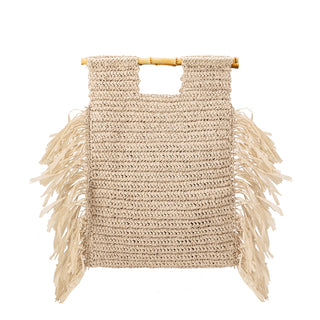 Melie Bianco Casey Large Straw Bamboo Tote Bag