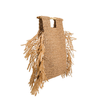 Melie Bianco Casey Large Straw Bamboo Tote Bag
