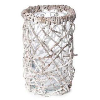 Commons Round Rattan & Glass Vase