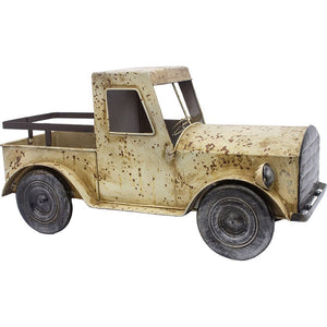 Rusty Cream Metal Truck - 17.25 x 7.25 x 9 in