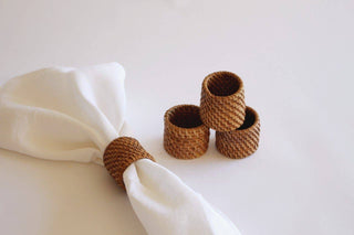 Commons Rattan Napkin Ring Holders Set of 6