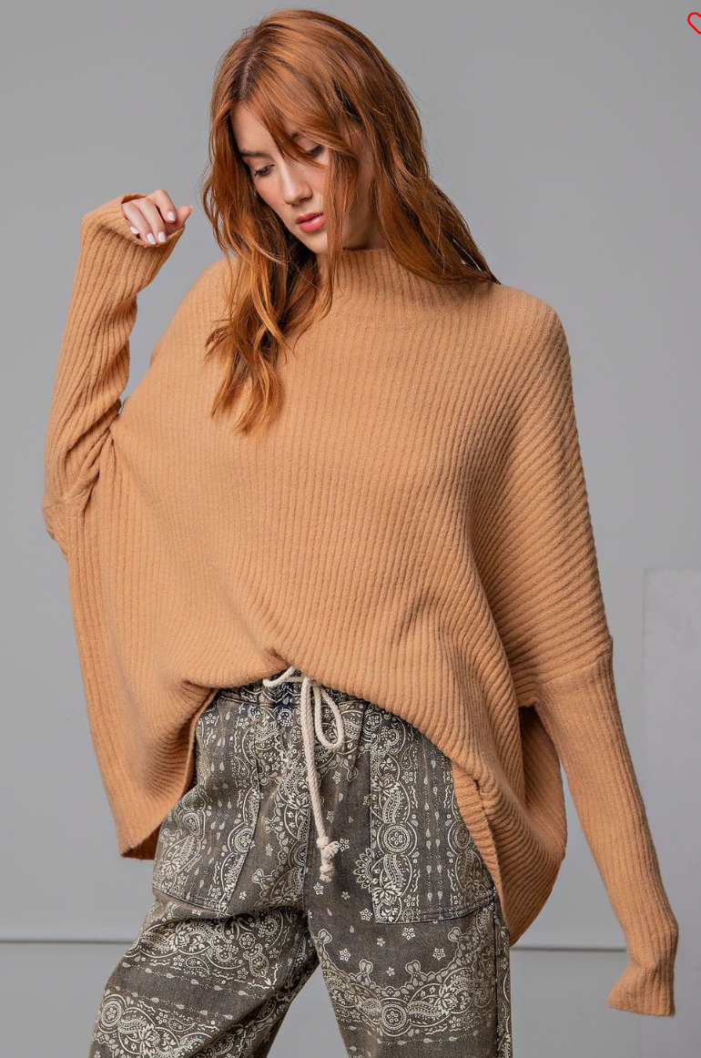 Easel Janelle Mock Neck Sweater