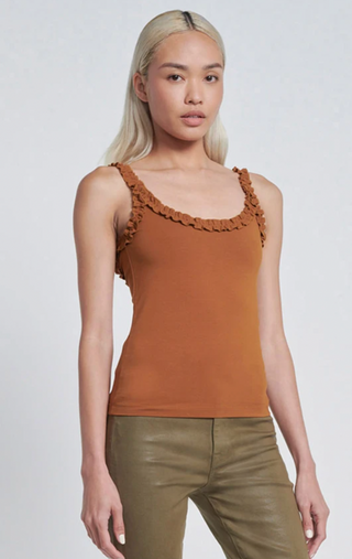 7 For All Mankind Ruffle Trim Tank