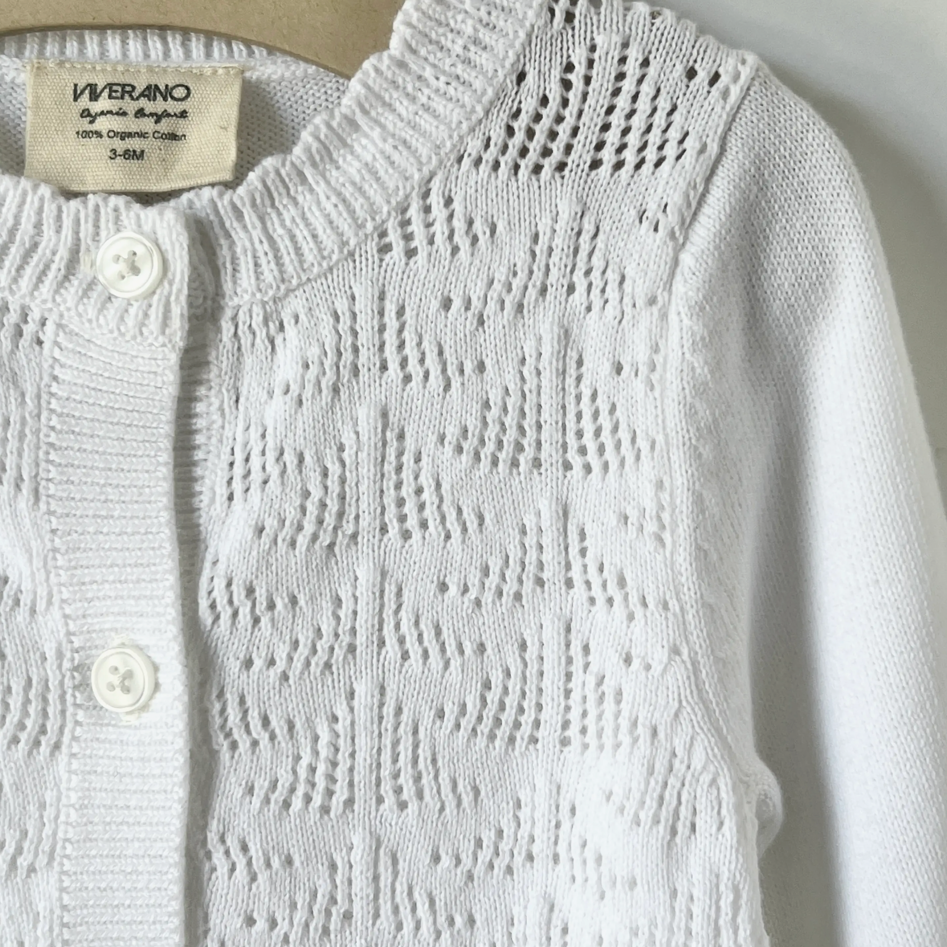 Viverano Milan White Pointelle and Button Knit Jumpsuit