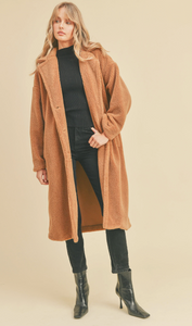 Cynthia Single Breasted Fleece Fur Coat