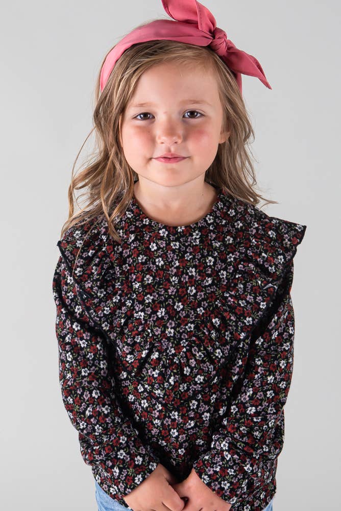 Commons Girls Floral Ruffle Detail Top