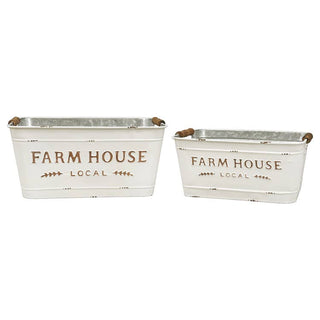 Set of 2 Farmhouse Local Rectangular Buckets