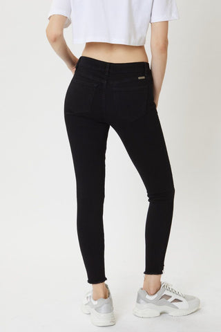 KanCan Black Mid Rise Distressed Ankle Skinny