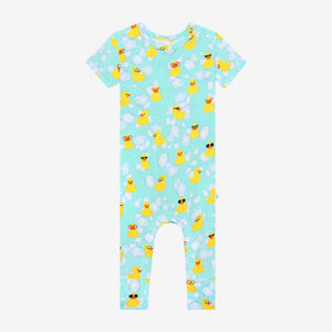 Posh Peanut Ducky Short Sleeve Basic Romper