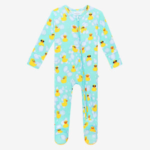 Posh Peanut Ducky Footie Zippered Onesie