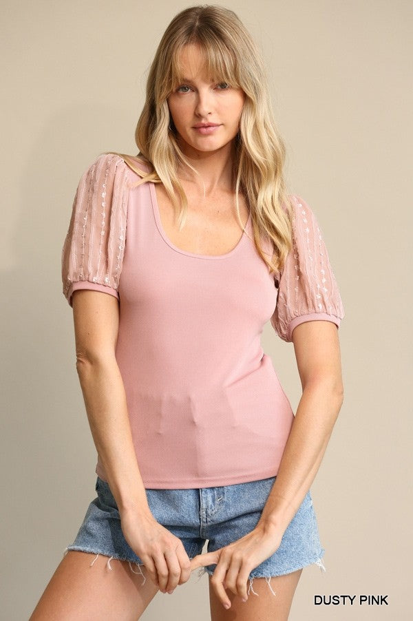 Louella Puff Sleeve Rib Top