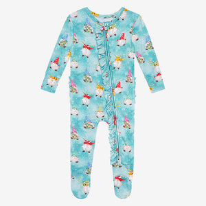 Posh Peanut Baby Gnomey Footie Ruffled Onesie