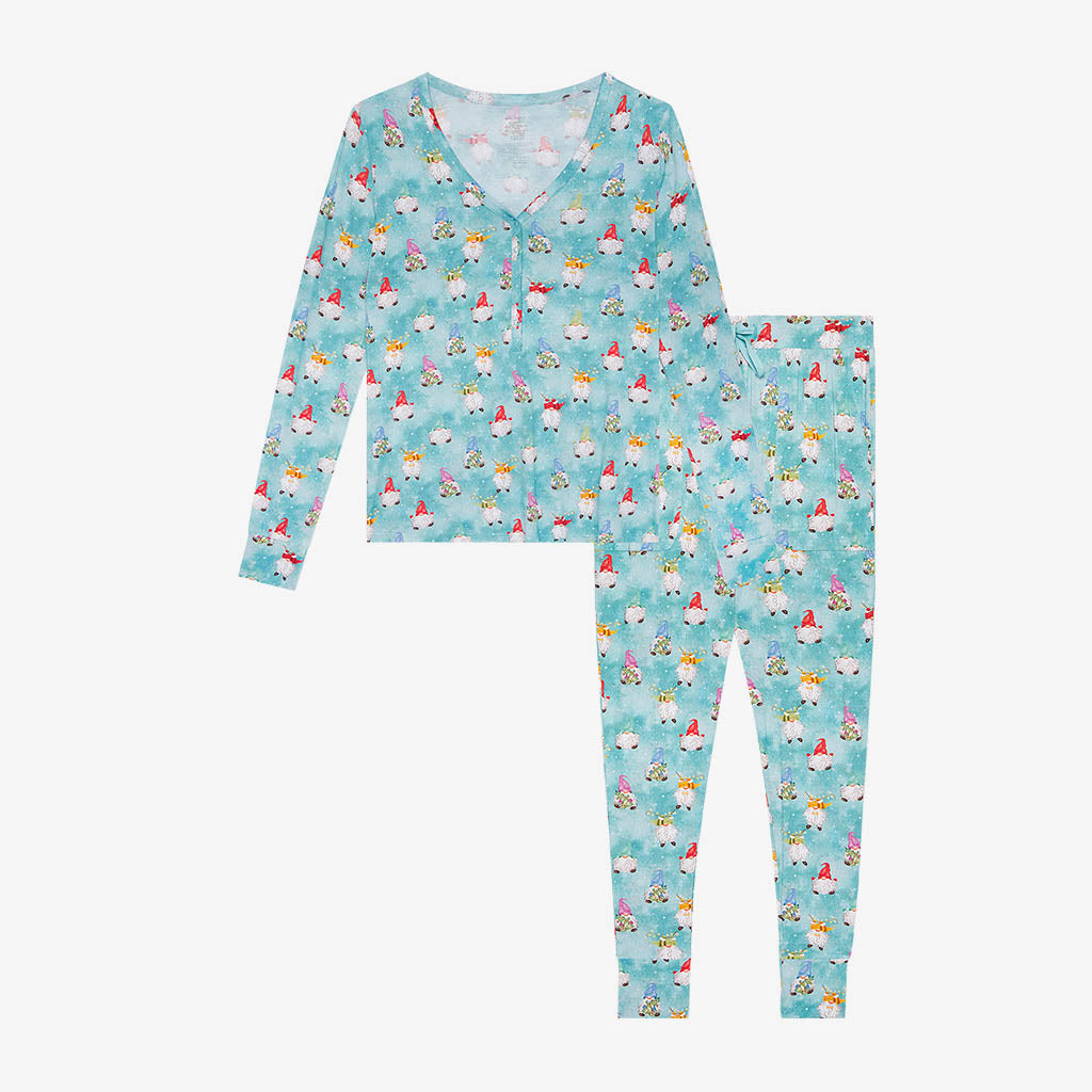 Posh Peanut Womens Gnomey Long Sleeve Pajama Set