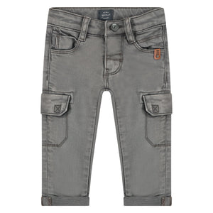 Babyface Boy Cargo Pocket Granite Denim Pants