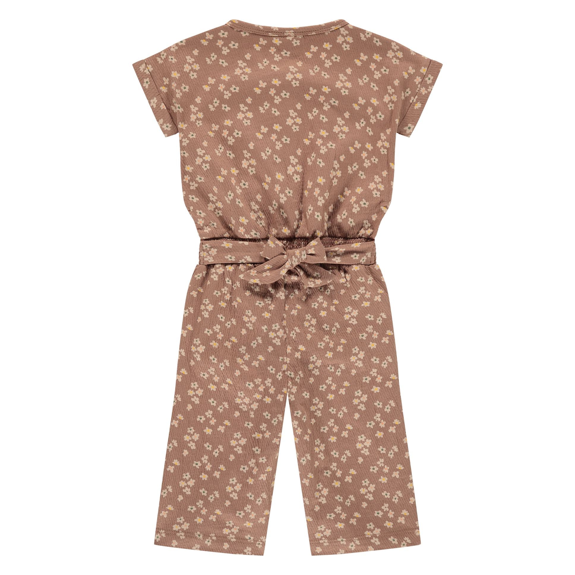 Babyface Girls Jumpsuit Pattern Brown Flowers